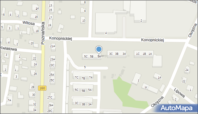 Drezdenko, Konopnickiej Marii, 5A, mapa Drezdenko