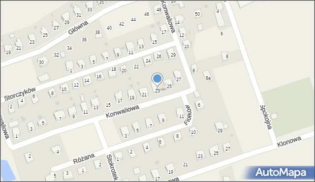 Drogomyśl, Konwaliowa, 23, mapa Drogomyśl