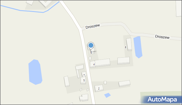 Droszew, Kościelna, 6, mapa Droszew