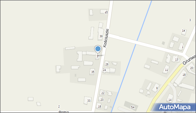 Drygały, Kościuszki Tadeusza, gen., 37, mapa Drygały