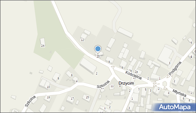 Drzycim, Kościelna, 10, mapa Drzycim