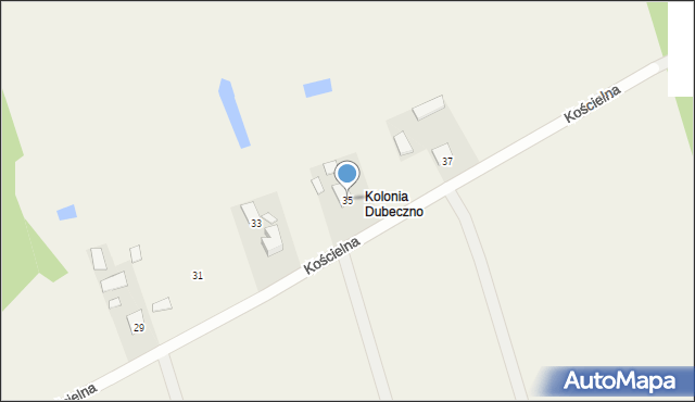 Dubeczno, Kościelna, 35, mapa Dubeczno