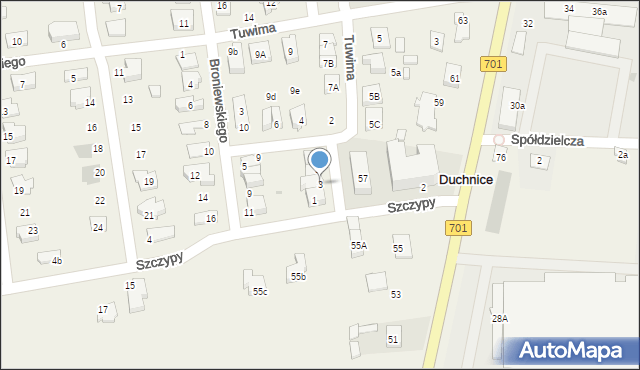 Duchnice, Kochanowskiego Jana, 3, mapa Duchnice