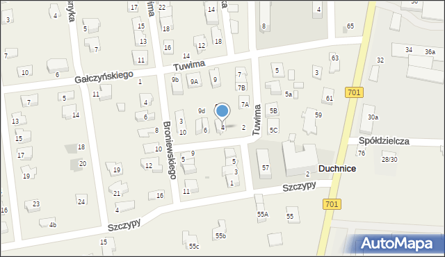 Duchnice, Kochanowskiego Jana, 4, mapa Duchnice