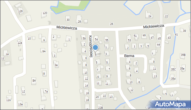 Dukla, Konopnickiej Marii, 3, mapa Dukla