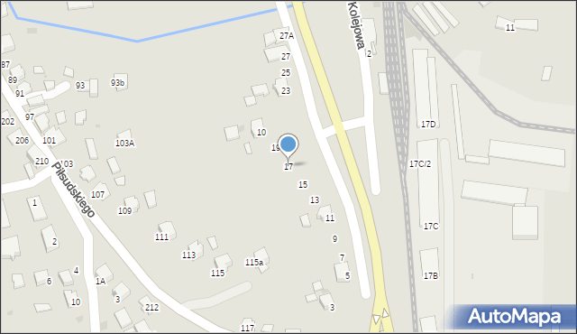 Dynów, Kolejowa, 17, mapa Dynów