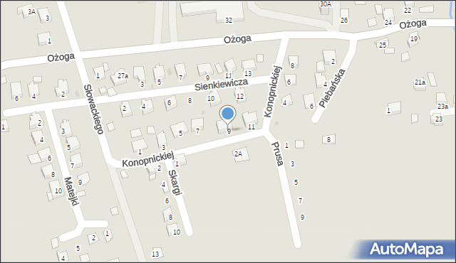 Dynów, Konopnickiej Marii, 9, mapa Dynów