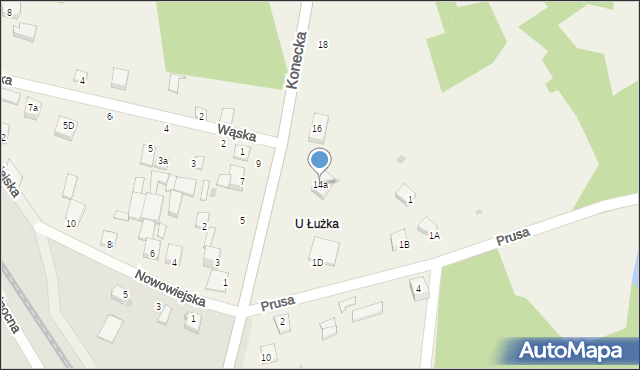 Dyszów, Konecka, 14a, mapa Dyszów