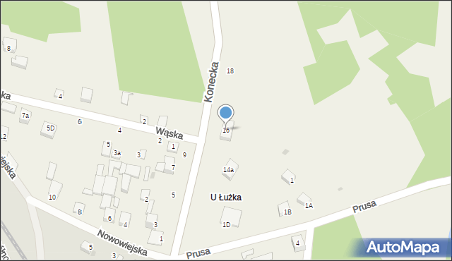 Dyszów, Konecka, 16, mapa Dyszów