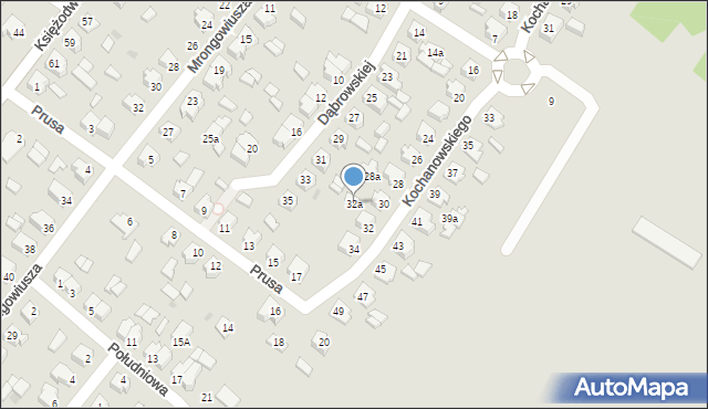 Działdowo, Kochanowskiego Jana, 32a, mapa Działdowo