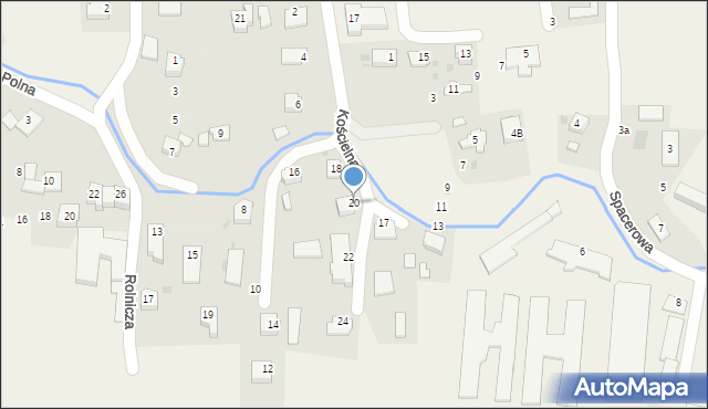 Dzięgielów, Kościelna, 20, mapa Dzięgielów