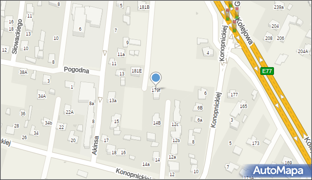 Dziekanów Leśny, Kolejowa, 179f, mapa Dziekanów Leśny