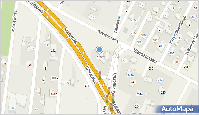 Dziekanów Leśny, Kolejowa, 210, mapa Dziekanów Leśny