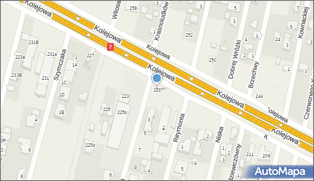 Dziekanów Leśny, Kolejowa, 221, mapa Dziekanów Leśny