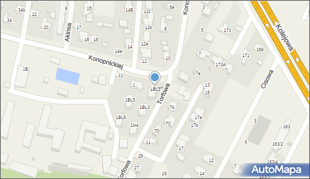 Dziekanów Leśny, Konopnickiej Marii, 1BL2, mapa Dziekanów Leśny