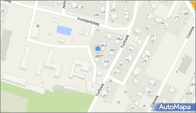 Dziekanów Leśny, Konopnickiej Marii, 1BL6, mapa Dziekanów Leśny