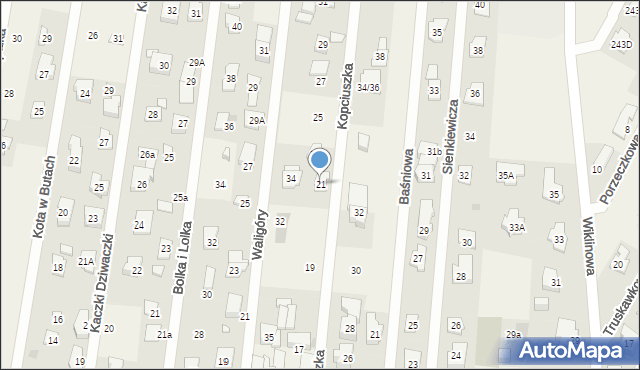 Dziekanów Leśny, Kopciuszka, 21, mapa Dziekanów Leśny