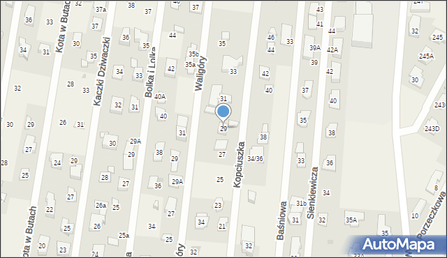 Dziekanów Leśny, Kopciuszka, 29, mapa Dziekanów Leśny