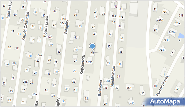 Dziekanów Leśny, Kopciuszka, 38, mapa Dziekanów Leśny