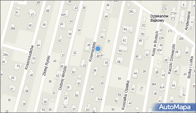 Dziekanów Leśny, Kownackiej Marii, 40, mapa Dziekanów Leśny