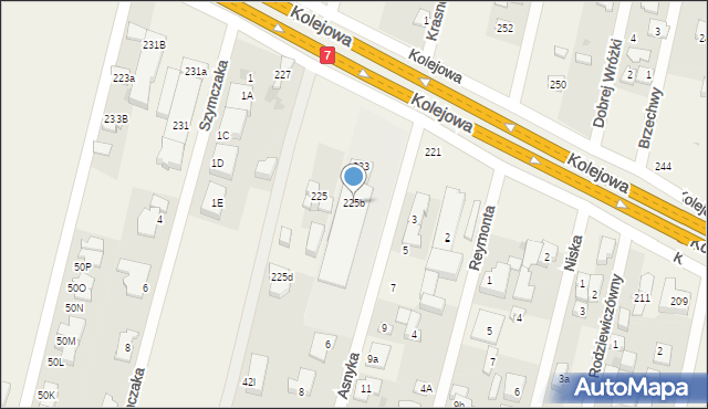 Dziekanów Polski, Kolejowa, 225b, mapa Dziekanów Polski