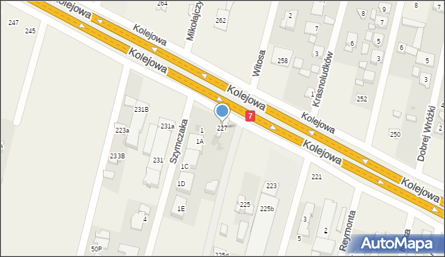 Dziekanów Polski, Kolejowa, 227, mapa Dziekanów Polski