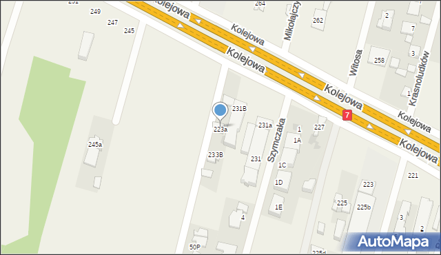 Dziekanów Polski, Kolejowa, 233A, mapa Dziekanów Polski