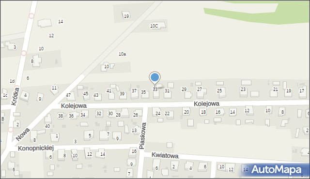 Dziergowice, Kolejowa, 33, mapa Dziergowice