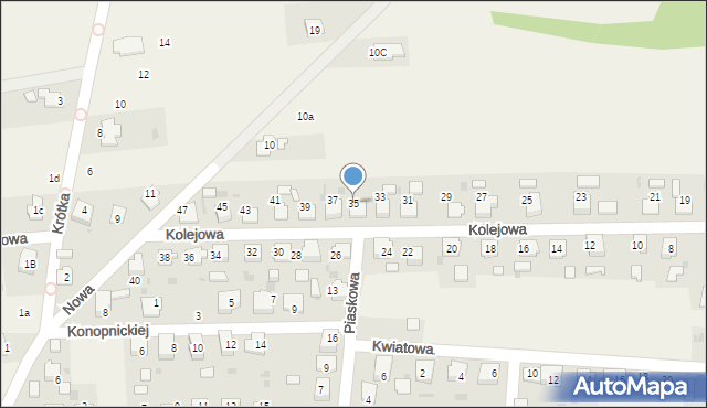 Dziergowice, Kolejowa, 35, mapa Dziergowice