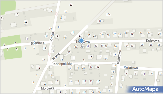 Dziergowice, Kolejowa, 36, mapa Dziergowice