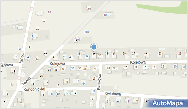 Dziergowice, Kolejowa, 37, mapa Dziergowice