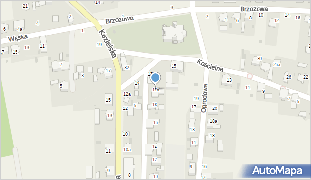 Dziergowice, Kościelna, 17a, mapa Dziergowice