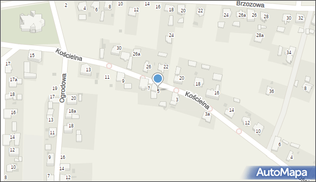 Dziergowice, Kościelna, 5, mapa Dziergowice