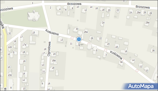 Dziergowice, Kościelna, 9, mapa Dziergowice