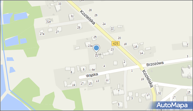 Dziergowice, Kozielska, 21, mapa Dziergowice