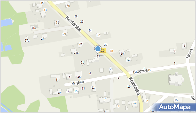 Dziergowice, Kozielska, 23, mapa Dziergowice