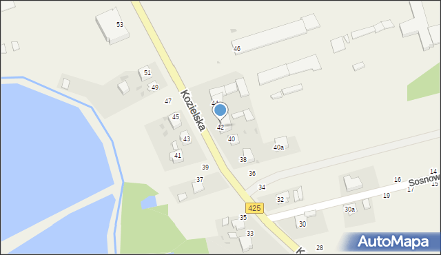 Dziergowice, Kozielska, 42, mapa Dziergowice