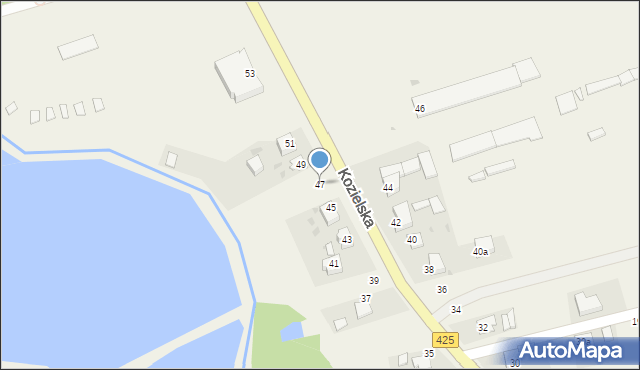 Dziergowice, Kozielska, 47, mapa Dziergowice