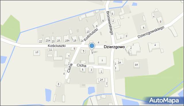 Dzierzgowo, Kościuszki Tadeusza, gen., 3, mapa Dzierzgowo