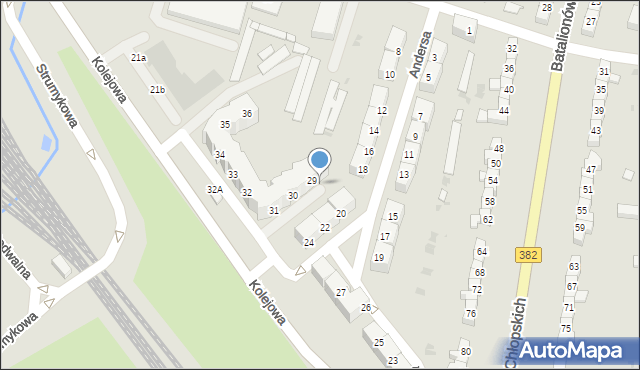 Dzierżoniów, Kolejowa, 29, mapa Dzierżoniów