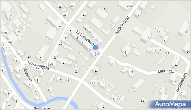 Dzierżoniów, Kościuszki Tadeusza, gen., 2, mapa Dzierżoniów