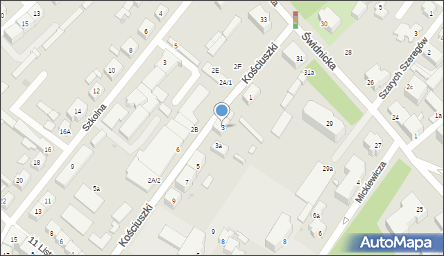 Dzierżoniów, Kościuszki Tadeusza, gen., 3, mapa Dzierżoniów
