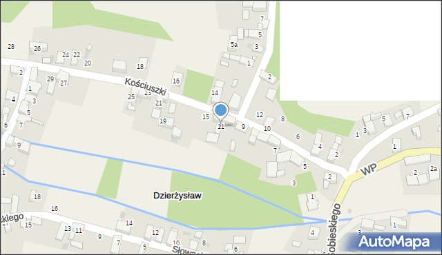 Dzierżysław, Kościuszki Tadeusza, gen., 11, mapa Dzierżysław