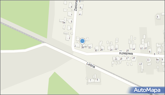 Dziewkowice, Kolejowa, 34, mapa Dziewkowice