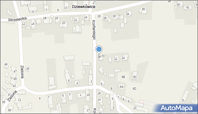 Dziewkowice, Korfantego Wojciecha, 18, mapa Dziewkowice