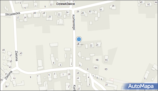 Dziewkowice, Korfantego Wojciecha, 20, mapa Dziewkowice