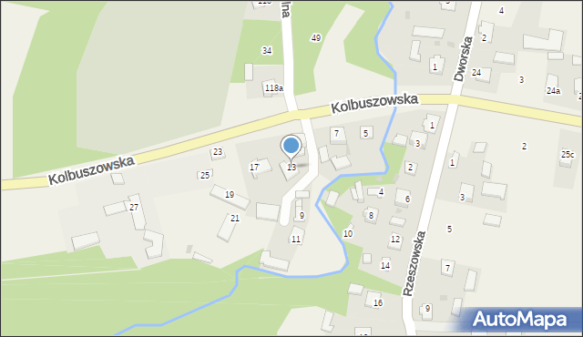Dzikowiec, Kolbuszowska, 13, mapa Dzikowiec