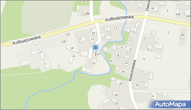 Dzikowiec, Kolbuszowska, 9, mapa Dzikowiec