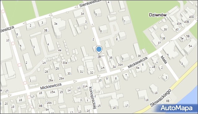 Dziwnów, Kochanowskiego Jana, 1B, mapa Dziwnów