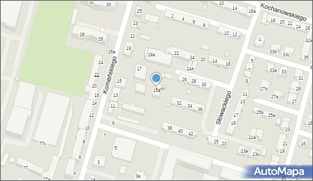 Elbląg, Komeńskiego Jana Amosa, 15a, mapa Elbląga